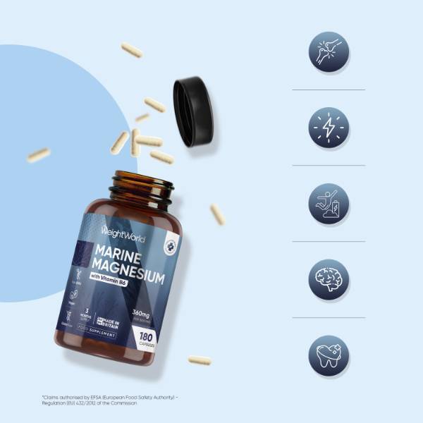 WeightWorld Marine Magnesium supplement 180 vegan capsules - British product