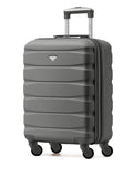 Flight Knight Charcoal 55x40x20cm Ryanair Priority 4 Wheel ABS Hard Case Cabin Carry On Hand Luggage