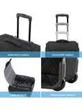 Flight Knight black quilted cabin suitcase 56x45x25cm, imported from the UK