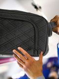 Flight Knight black quilted cabin suitcase 56x45x25cm, imported from the UK