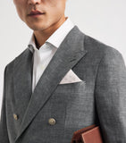 Eleventy polka-dot wool-cotton pocket square 33cm - British product