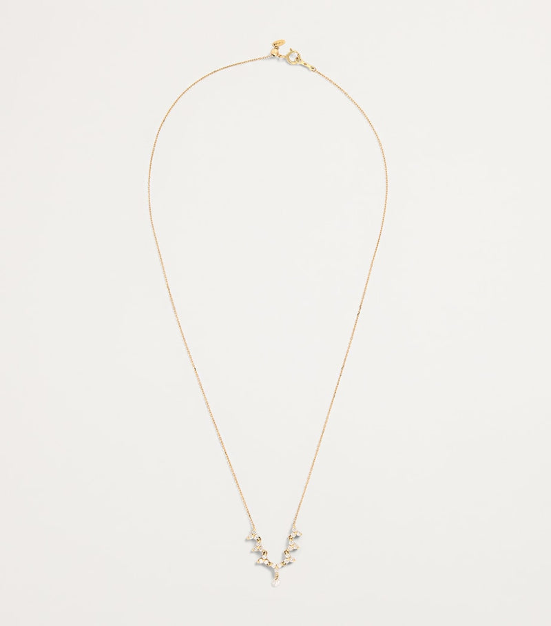 Persée diamond triangle tennis necklace in yellow gold - British product