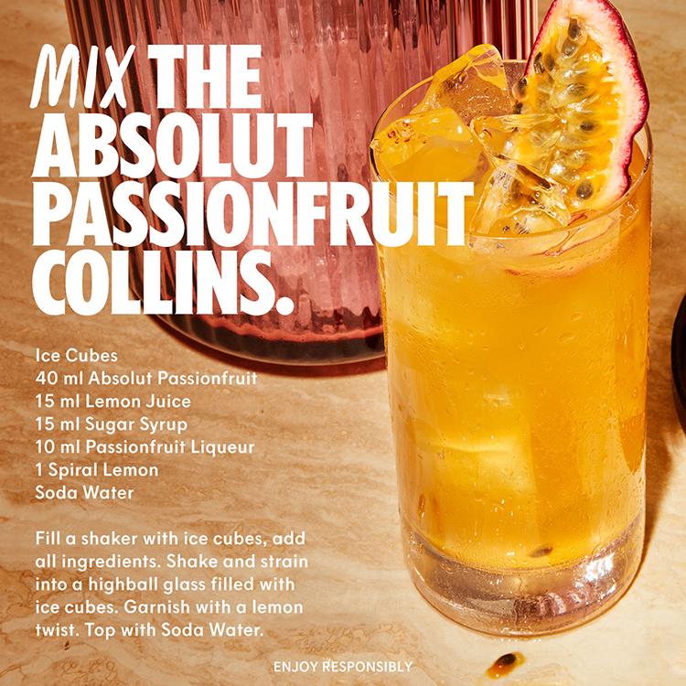 Absolut passionfruit flavoured vodka 70cl - British product