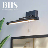 BHS bathroom wall light LED black finish, UK version