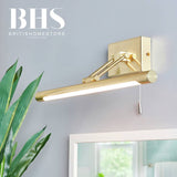 BHS LED bathroom wall light brass - British product