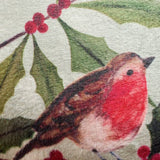 Argos Home velvet cushion sage green robin holly 50x30cm (British brand)