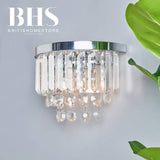 BHS Monroe chrome wall light with glass prisms - British product