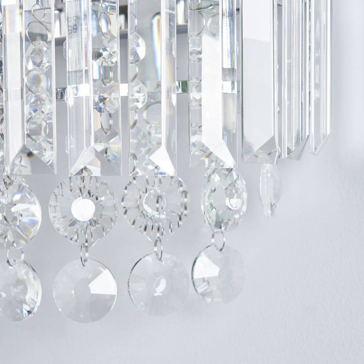 BHS Monroe chrome wall light with glass prisms - British product