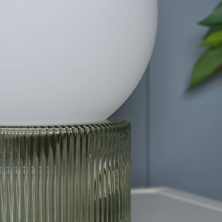 BHS Orbi opal glass table lamp green (British brand)