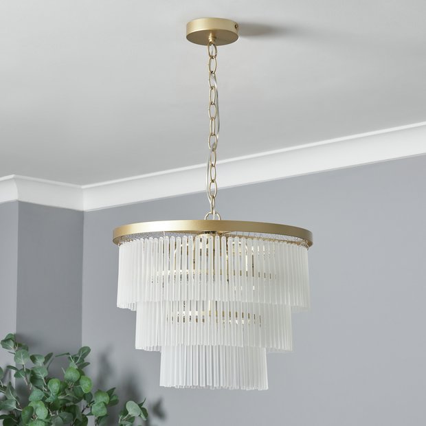 BHS Orta pendant light frosted glass brass, imported from the UK