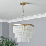 BHS Orta pendant light frosted glass brass, imported from the UK