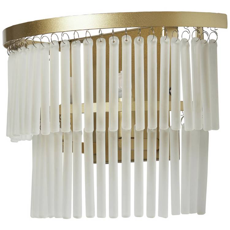 BHS Orta tiered frosted glass wall light in brass, UK version