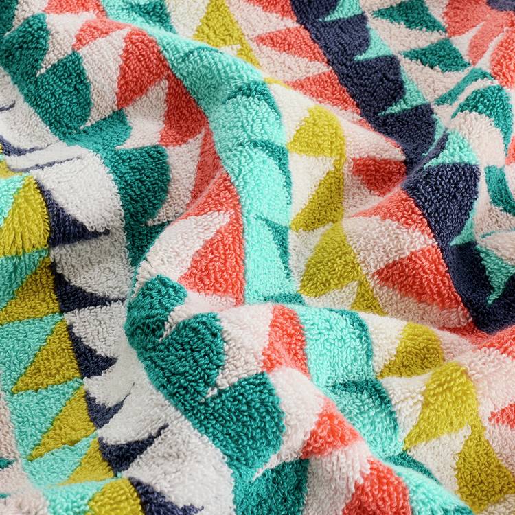 Margo Selby Heriward cotton towel bale with geometric pattern (British brand)