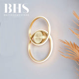 BHS brass LED wall light 29cm, UK version