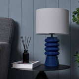 Argos BHS Quad Ribbed Glass Table Lamp - Blue- Buy online at McGrocer