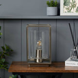 Argos BHS Quad Cage Table Lamp with Bubble Glass Shade - Satin Nickel- Buy online at McGrocer