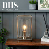 BHS quad cage table lamp satin nickel, imported from the UK
