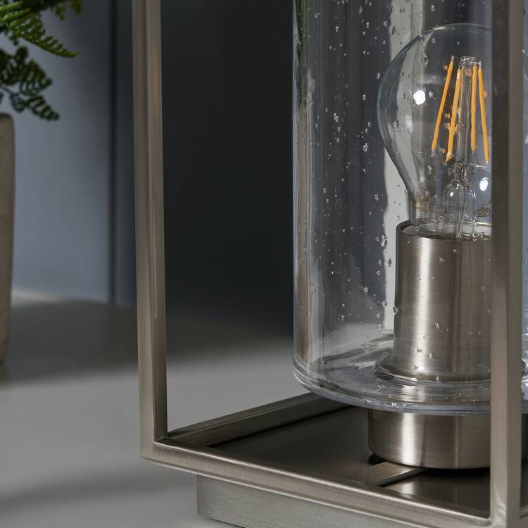 BHS quad cage table lamp satin nickel, imported from the UK