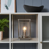 BHS quad cage table lamp satin nickel, imported from the UK