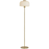 BHS Reed floor lamp brass finish with ribbed glass shade, UK version