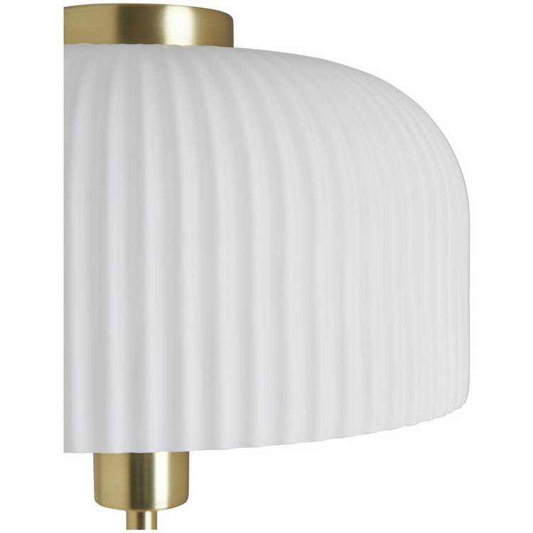 BHS Reed floor lamp brass finish with ribbed glass shade, UK version