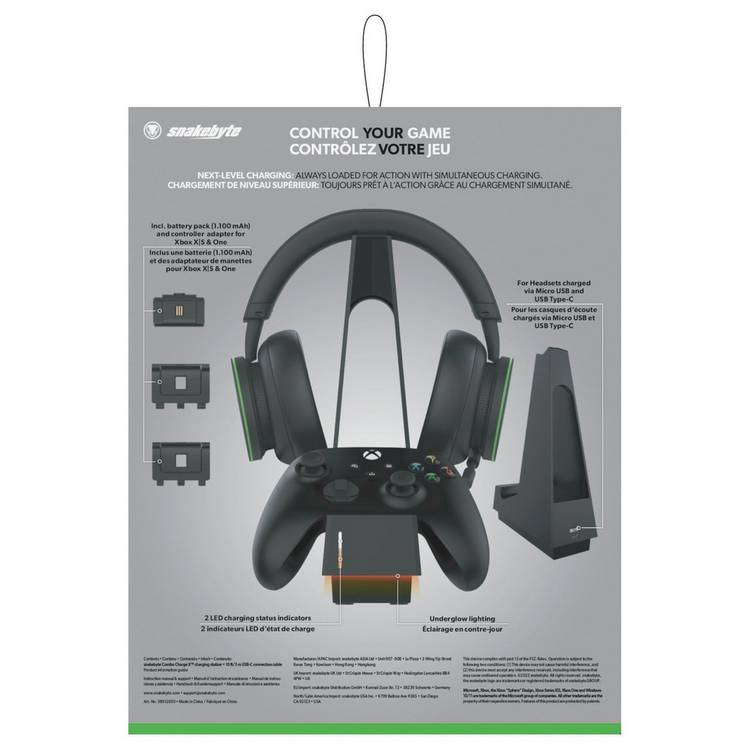 Snakebyte Combo Charge X charging station for Xbox, imported from the UK