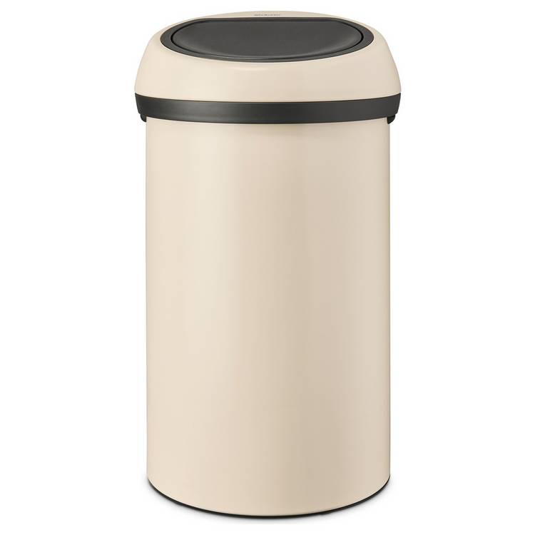 Brabantia 60L touch top bin soft beige - British product