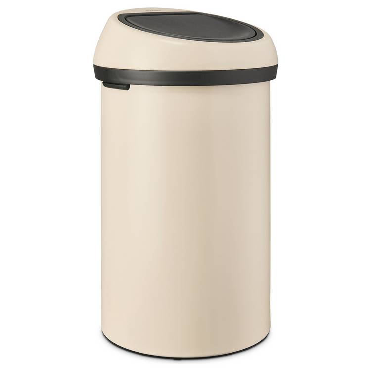 Brabantia 60L touch top bin soft beige - British product