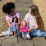 Designafriend dolls wheelchair playset with crutches for 18-inch dolls (British brand)