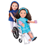 Designafriend dolls wheelchair playset with crutches for 18-inch dolls (British brand)