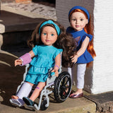 Designafriend dolls wheelchair playset with crutches for 18-inch dolls (British brand)