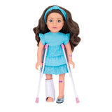 Designafriend dolls wheelchair playset with crutches for 18-inch dolls (British brand)