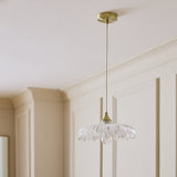 Argos Home petal glass pendant ceiling light brushed brass, imported from the UK