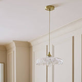 Argos Home petal glass pendant ceiling light brushed brass, imported from the UK