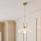 Argos Home petal glass pendant ceiling light brushed brass, imported from the UK