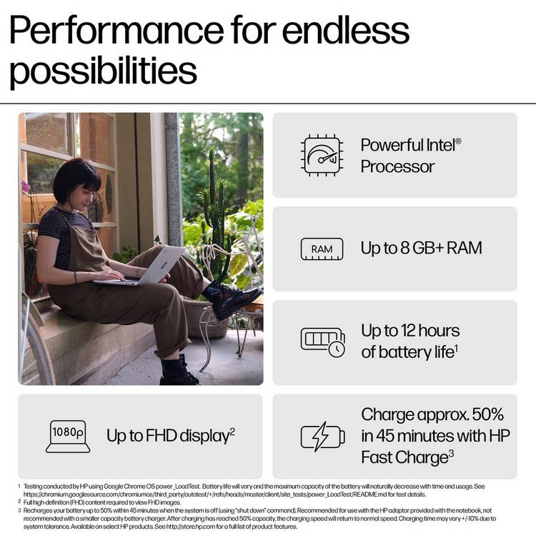HP Chromebook x360 14in touchscreen laptop - British product