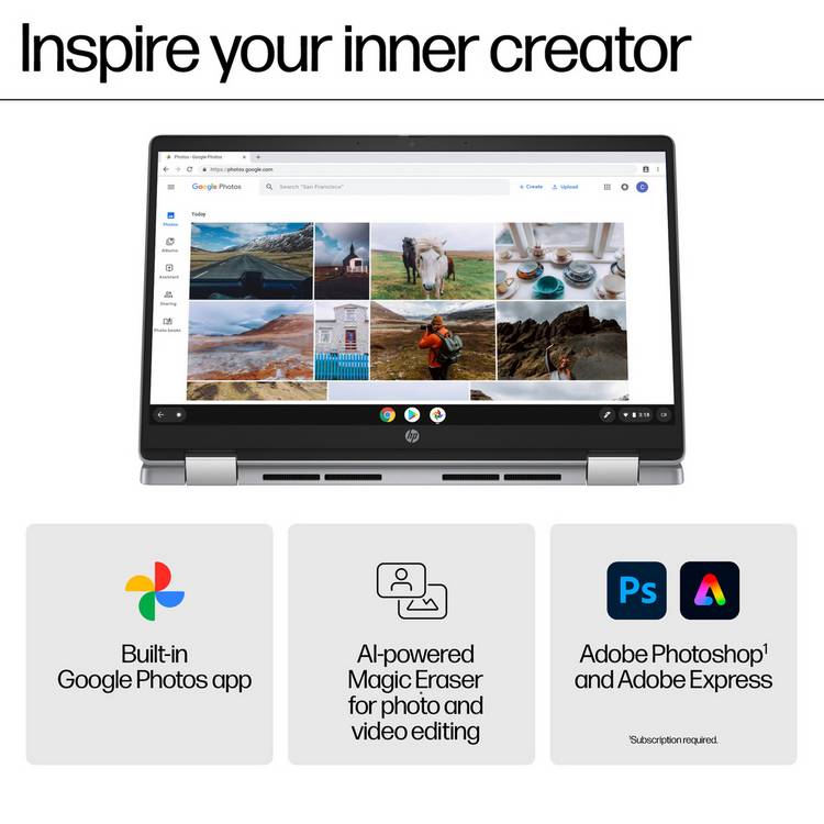 HP Chromebook x360 14in touchscreen laptop - British product