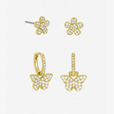 Jon Richard gold butterfly hoop earrings 2 pairs (British brand)