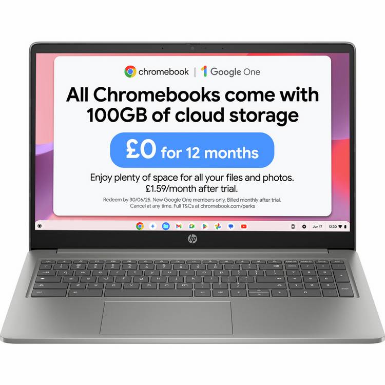 HP Chromebook 15.6 inch Intel N100 4GB 128GB - British product