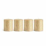 Argos Home pack of 4 unscented gold pillar candles - British product