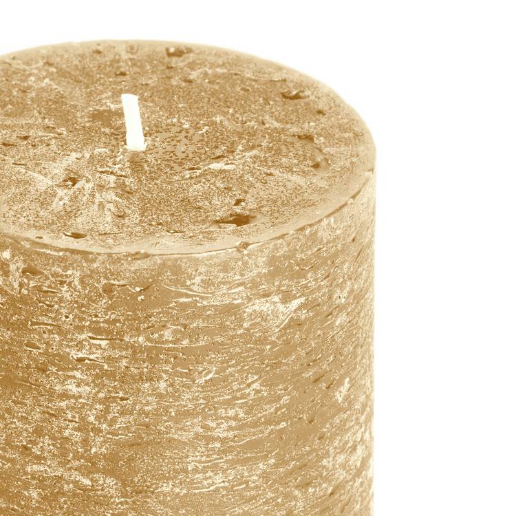 Argos Home pack of 4 unscented gold pillar candles - British product