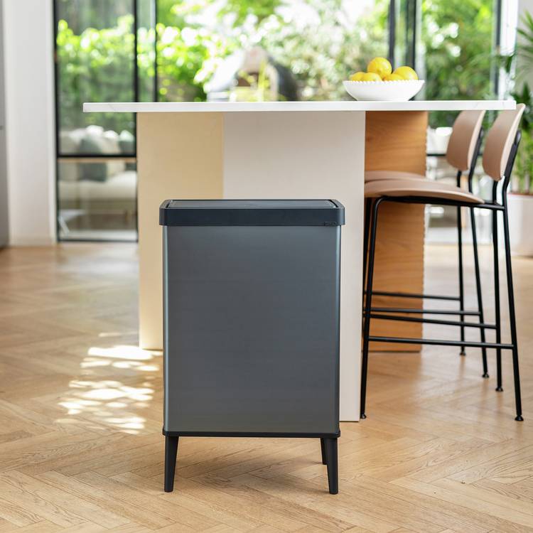 Curver grey 54 litre touch top kitchen bin, UK version
