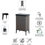 Curver grey 54 litre touch top kitchen bin, UK version