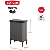 Curver grey 54 litre touch top kitchen bin, UK version