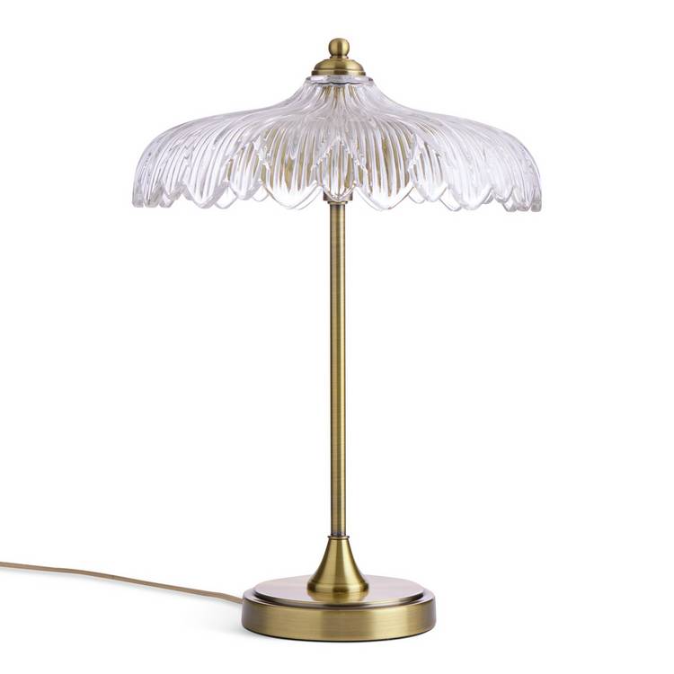 Argos Home petal glass table lamp brushed brass, UK version