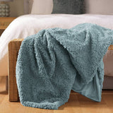 Argos Habitat Faux Fur Textured Throw - Blue - 125x150cm- Buy online at McGrocer