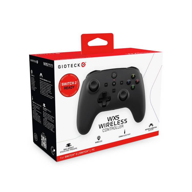 Gioteck WX5 wireless controller for Switch and PC, black, UK version