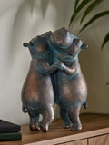 Hattie and Henry dancing hippos bronze ornament 33.5cm - British product