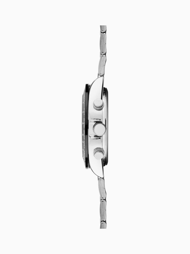Sekonda Silver White Sports 40mm Circuit Chronograph Watch In Two Tone With Stainless Steel Bracelet & Dial