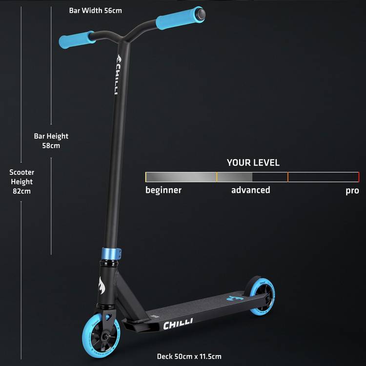 Chilli Pro Base beginner stunt scooter blue (British brand)